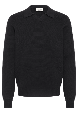 Casual Friday DAHL 0231 Milano Polo Knit Tröjor Herr Svart S