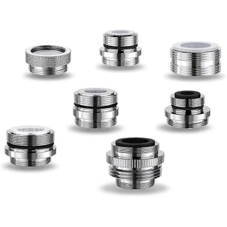 7 stk. Kran Slangeadaptere i Flere Størrelser Massiv Messing Passer Avtakbare Vask Luftblandere