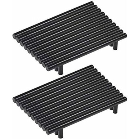 20-pack Svarta Handtag för Köksskåp i Rostfritt Stål, Svart T-Bar Köksskåpshandtag, Ø 12mm (Hålcentrum: 160mm)