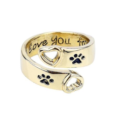 Jeg vil elske deg for alltid Hult Ring Hundepoter Legering Finger Ring For Daglig Bruk