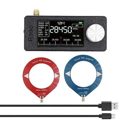 SI4732 Mini Radiovastaanotin 10Khz-180Mhz Kannettava Radio+Silmukka-antennisarja AM FM Radio HF SW MW VHF Mini SI4732 Radio