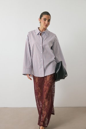 NA-KD Lace Maxi Skirt - A-Linienröcke - Burgundy - XS (EU 32)