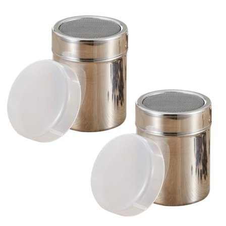 Sockerspridare i rostfritt stål med lock och sil