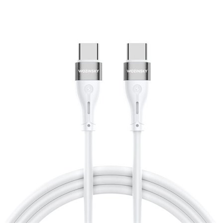 Wozinsky WSTCC1 USB-C / USB-C PD 65W-kabel, 1 m lång - vit