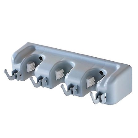 Veggmontert mopp- og kostestativ 3 posisjoner 4 kroker Multifunksjonell oppbevaringshengeren