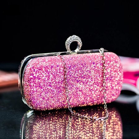 Evening Pink Clutch Designer Bags Women Luxury 2023 Purse Bling Sequins Handbag New Fashion Shoulder Crossbody Small Phone Bag