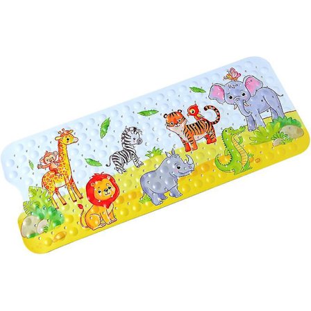 HK Barnes Badekarsmatte med Tegneserie Ekstra Lang Sklisikker Sugekopp Dusjbadekarsmatte (Havfisk) (4-dw)(FQ)