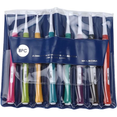 8-delad virknålsset, 2,5 mm-6 mm nålar vävverktyg för hantverksälskare