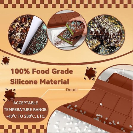 Chokladform Silikon Djup, 2-pack Silikonformar, Choklad Dubai Chokladform, Non-Stick Formar, BPA-fri Djup Chokladform, Dubai Choc