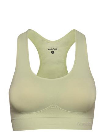 Rib Seamless Bra Lingerie Bras & Tops Sports Bras - ALL Grønn Stay In Place