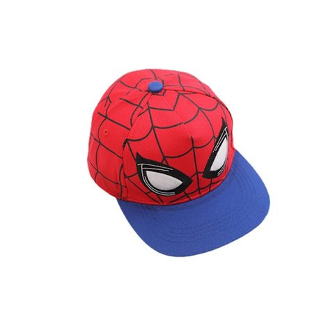 Pojkars basebollkeps, fitted keps, blå röd design platt brätte baseboll