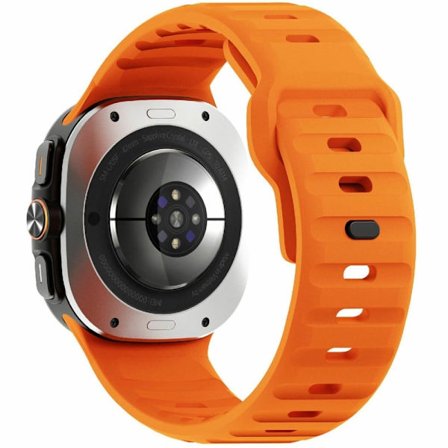 KALEBOL Samsung Galaxy Watch Ultra 47mm Silicone Watch Band Wave Sport Wrist Strap - Orange