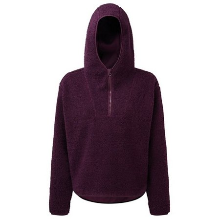 TriDri Dam/Kvinnor Sherpa Fleece Kvarts Dragkedja Huvtröja L-XL Mulb