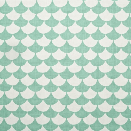 Littlephant Tyg på löpmeter - Big Waves, vit/aqua metervara Blå 145 cm