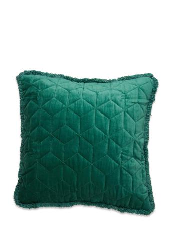 Day Quilted Velvet Cushion Fringes Home Textiles Cushions & Blankets Cushion Covers Grønn DAY Home