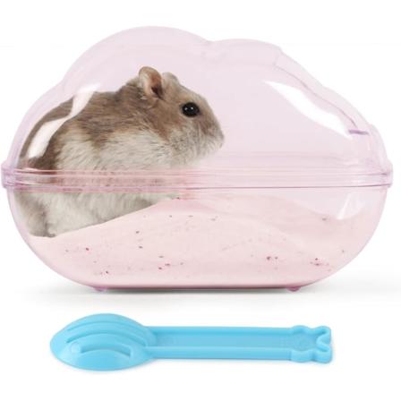 Suuri hamsterin hiekkakylpyastia läpinäkyvä pilvi hamsterin kylpyhuone kauhalla pienille lemmikkieläimille häkki
