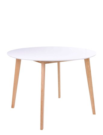 House Nordic Rune - Dining Table, White And Natural Ø105X75 Cm - White - ONE SIZE