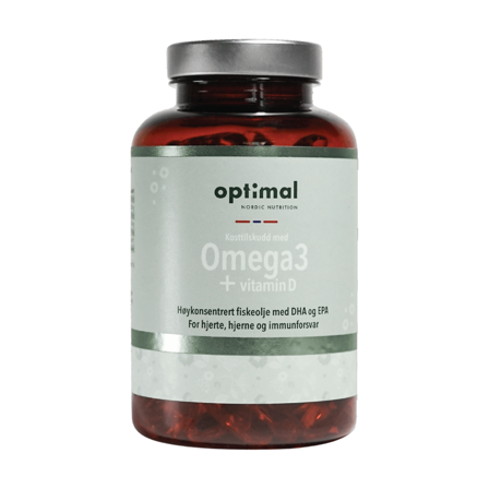 Optimal Nordic Nutrition Omega-3 + Vitamin D kapsler, 120 stk.