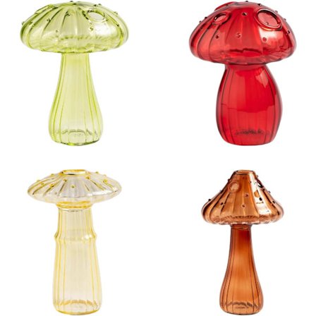 4 stycken hydroponiska vaser, utsökta svampformade glasvaser