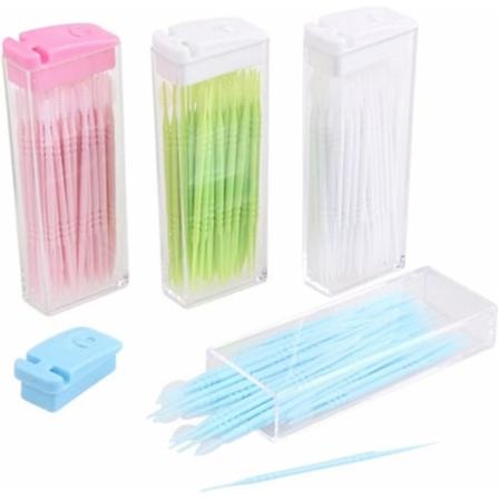 Set med 200 tandpetare, plast, flerfärgad