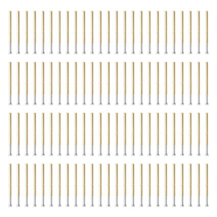 Pogo Pin Q Hode Type Messing Rustfritt Stål PCB Test Probe 100 stk 4 Klør Utskiftbar 5A Vurdert