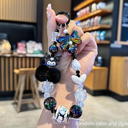 1 stk Sanrio for kuromi Melody for cinnamoroll Tegneserie Søt Høyverdi Rosa Blå Lilla Plysj Silikon Mobiltelefon Lanyard med Sløyfeknute Kjærlighet [