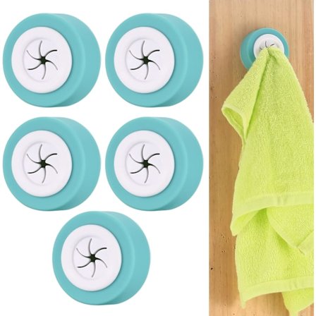 5 stk. Køkkenrulleholder (Blå), Selvklæbende Køkkenrulleholder