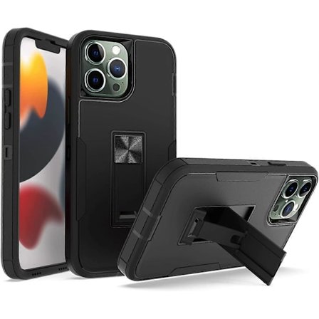 Showdd Designet til iPhone 13 Pro Max Cover, Militær Beskyttelse mod Fald iPhone Cover Kompatibelt med Magnetisk Bilholder, Hybrid Hård PC Stativ
