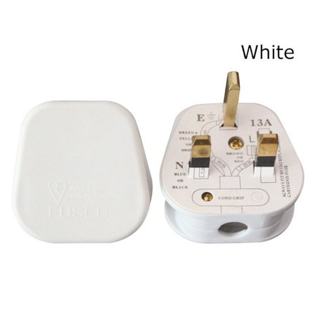 UK 13A uttag Kontakt VIT