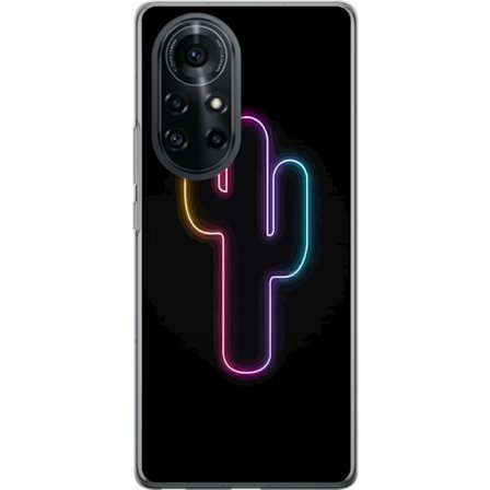 Yhteensopiva Puhelinkuori Huawei Huawei nova 8 Pro Neonpiirros kaktuksista vaaleanpunaisessa ja sinisessä valossa tummaa taustaa vasten