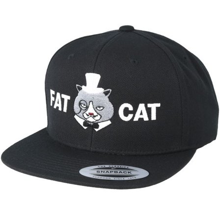 Fat Cat - Svart snapback Keps - Logo Black Snapback @ Hatstore
