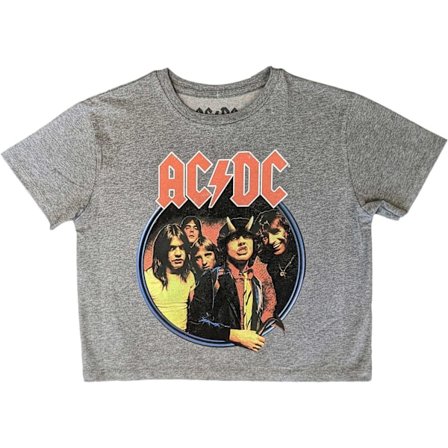 AC/DC Dam/Kvinnor Highway To Hell Crop Top L Grå