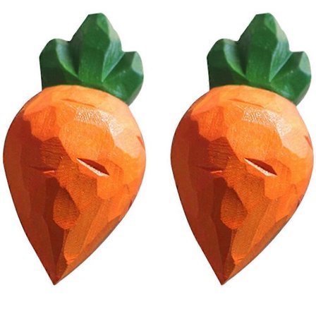 2 stk. Påske Gulerod Figur Skrivebordspynt Træ Tegneserie Gulerod Ornament