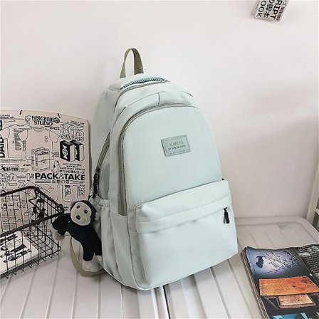 Dame Rygsæk Ensfarvet Kvinde Multi-lomme Casual Kvinde Rejsetaske Høj Kvalitet Skoletaske Til Teenagepige Bog Rygsæk Kun taske