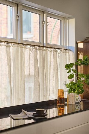 Jotex - Café-gardin Linen beige - ELLEN - Køb Gardinkapper hos Jotex