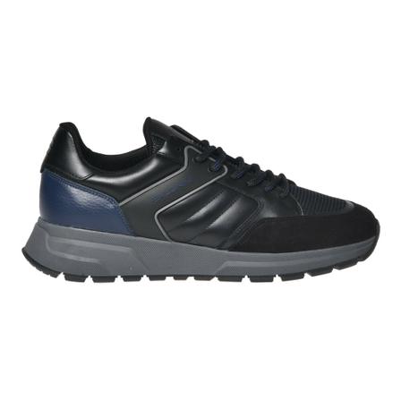Baldinini Low-top trainers in black suede and fabric Sort, Herre, Størrelse: 43 1/2 EU