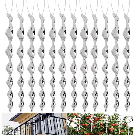 Fugleskræmmer, 12 stk. 30 cm reflekterende afvisningsmidler, dueskræmmer 360 D