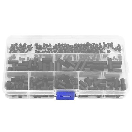 250 stk. Nylon M3 Hun Standoff Spacer Skrue Sortimentsett Heks Kolonne (M3 hun standoff B)