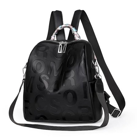 Nya Dam Ryggsäckar med Banddesign Högkvalitativt Mjukt Läder Bokstäver Väska Dam Resväskor Ryggsäckar Mochilas Mujer~01501