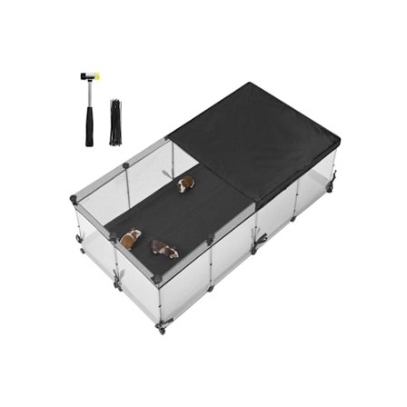 Rootz Modular Pet PlayPen - Anpassningsbar djurbur - DIY PET -kapsling - Hållbar plast - 144 cm x 74 cm x 47 cm