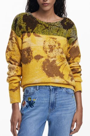Desigual Maglione Donna Giallo