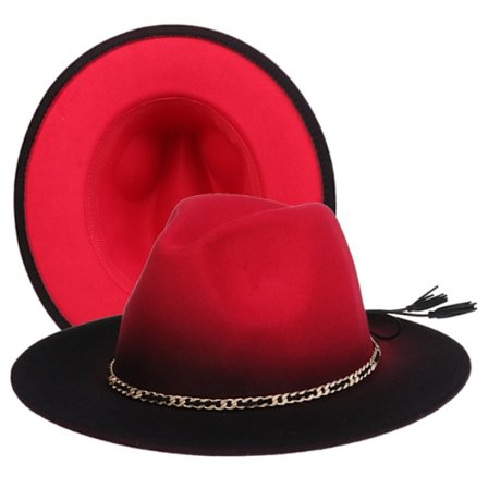 Hatt med bred brätte Bältesspänne Ull Fedora Hatt