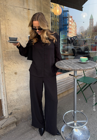 BUBBLEROOM - Linen Shirt - Black