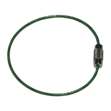 Teräslangasta valmistettu avaimenperä - Vihreä - halkaisija 50 mm - paksuus 1,5 mm