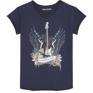 Kids - Zadig & Voltaire Navy Print T-Shirt - Tops - 6 years - Navy