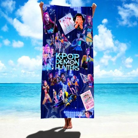 K-POP Demon Hunter Girls -sarjan mikrokuituinen imukykyinen rantapyyhe, nopeasti kuivuva pyyhe AL250908411