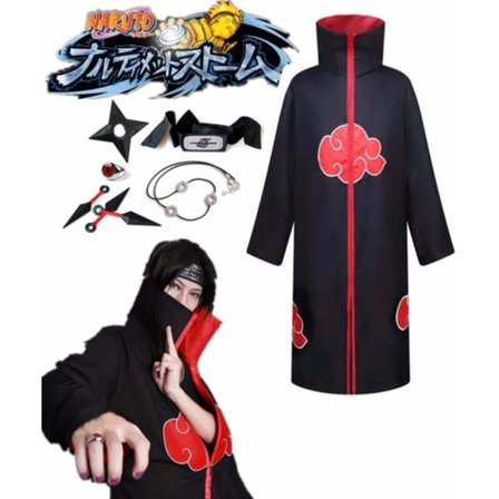 Unisex Halloween Akatsuki Cosplay -asu, 6 kpl