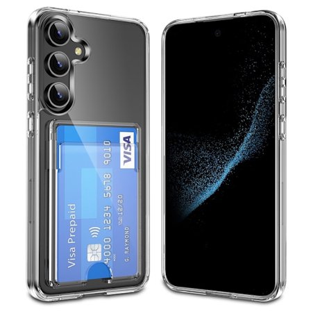 Skal med Kortlomme Samsung Galaxy S25 Plus Gennemsigtig