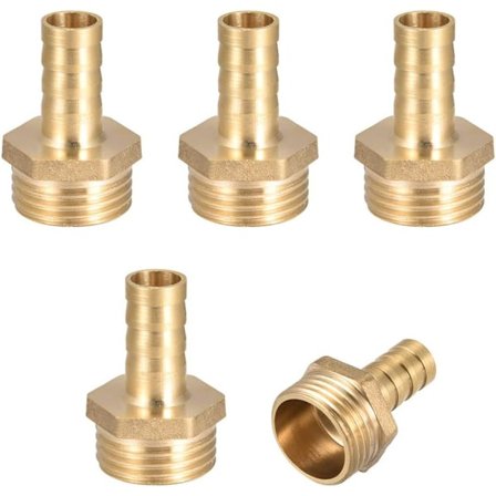 5 stk messing slangekobling, kobling, hann slangekobling 10mm x G1/2