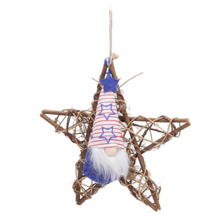 4 juli självständighetsdag girlang dörr prydnad ansiktslös docka rotting pentagram hänge väggdekor typ C